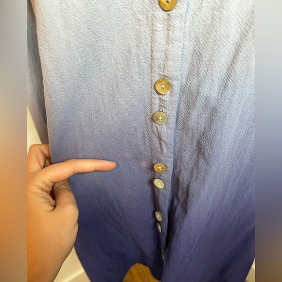 Soft Surroundings Ombré Blue Button Up Tunic - Picture 2 of 7